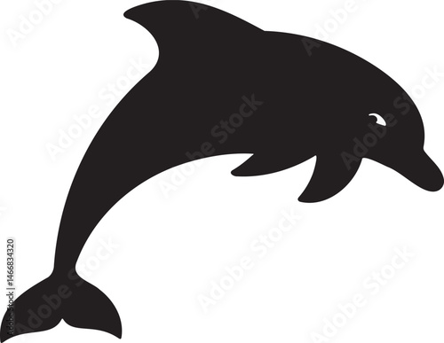 Wallpaper Mural Dolphin silhouette vector artwork, cute dolphin Torontodigital.ca