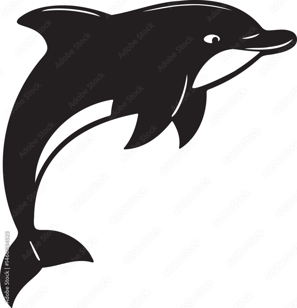 custom made wallpaper toronto digitalDolphin silhouette vector artwork, cute dolphin