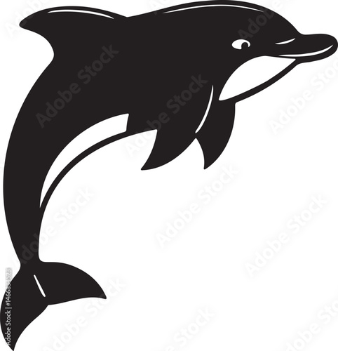 Wallpaper Mural Dolphin silhouette vector artwork, cute dolphin Torontodigital.ca