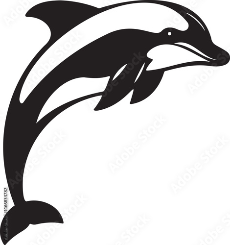 Wallpaper Mural Dolphin silhouette vector artwork, cute dolphin Torontodigital.ca