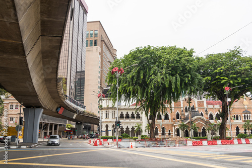 Canvas Print Typical street in the city center in Kuala Lumpur Malaysia.