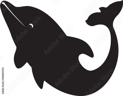 Wallpaper Mural Dolphin silhouette vector artwork, cute dolphin Torontodigital.ca
