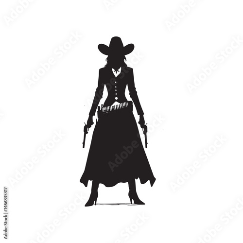 Wallpaper Mural Modern Old West Sheriff Vector Silhouette, Lawman Legacy, Frontier Justice, Western Authority, Cowboy Spirit, Rugged Protector, Classic Western Hero.
 Torontodigital.ca