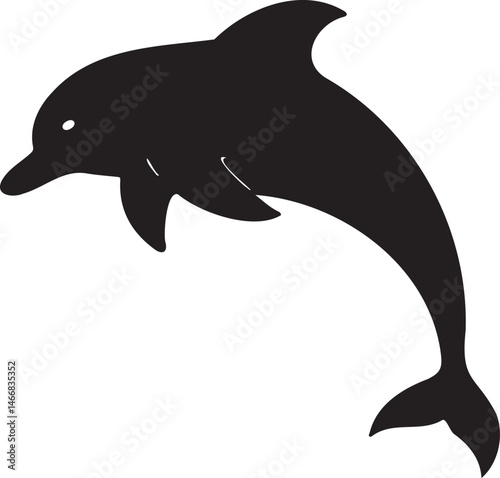 Wallpaper Mural Dolphin silhouette vector artwork, cute dolphin Torontodigital.ca
