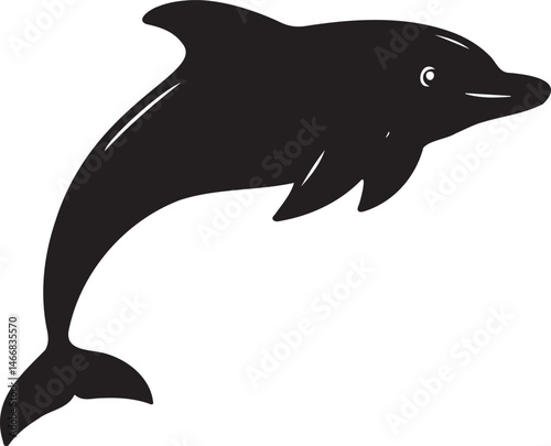 Wallpaper Mural Dolphin silhouette vector artwork, cute dolphin Torontodigital.ca