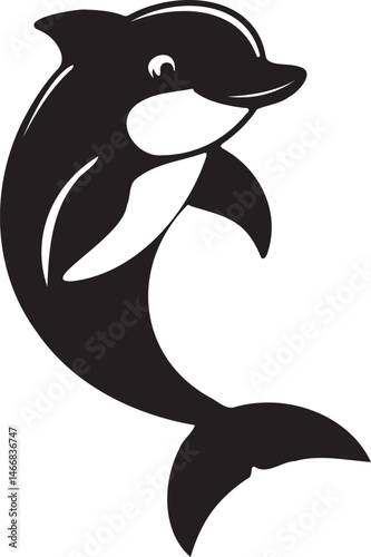 Wallpaper Mural Dolphin silhouette vector artwork, cute dolphin Torontodigital.ca
