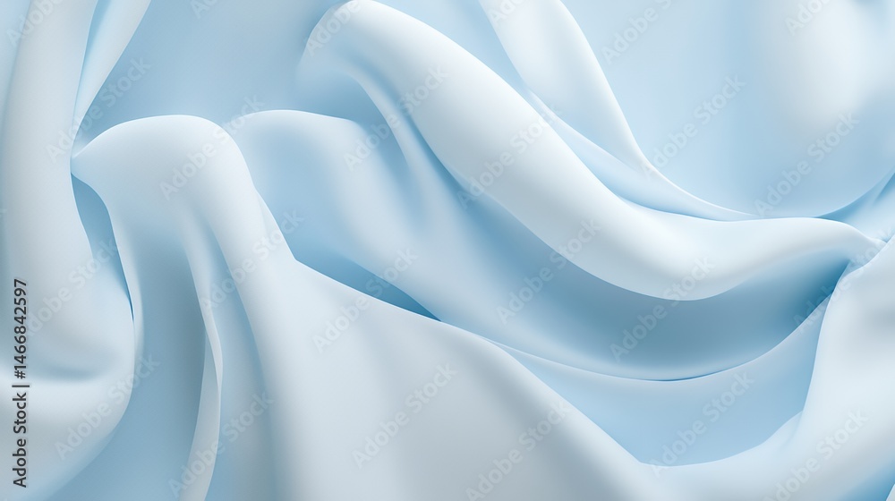 Obraz premium Abstract Draped Light Blue Fabric Texture