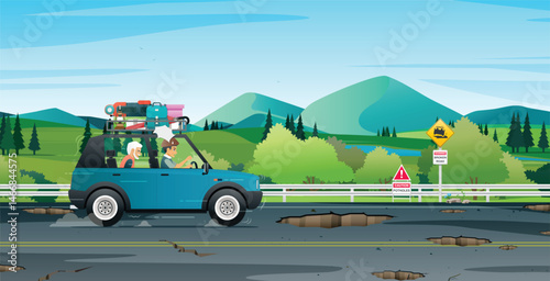 Drivers travel in danger from potholes on the road.