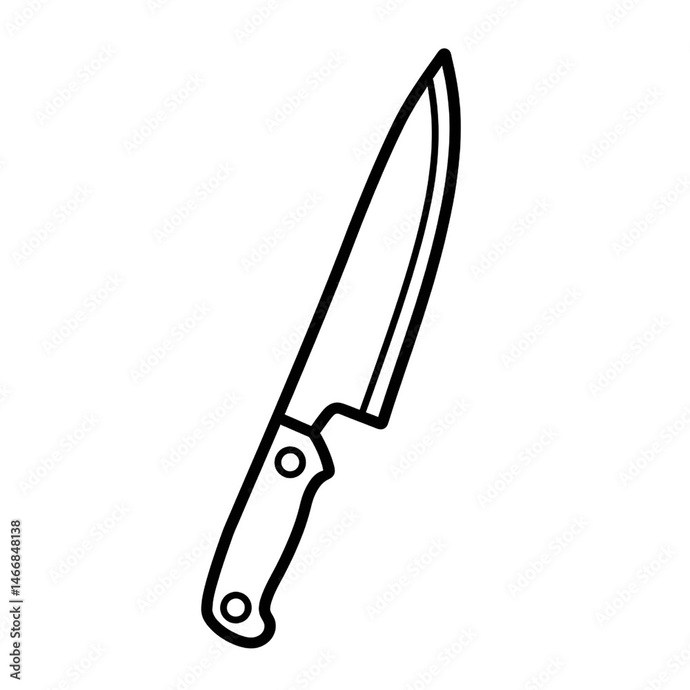 Fototapeta premium Kitchen Knife – Thick Line Culinary Tool Icon