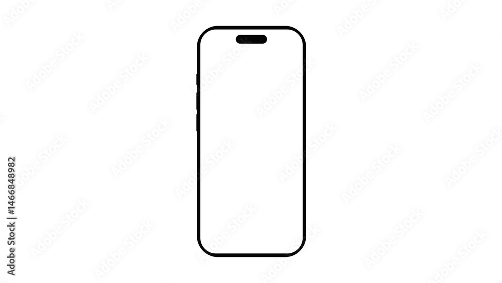 Smartphone mockup on plain background, perfect for app or website presentation