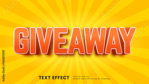 Editable 3d giveaway text effect