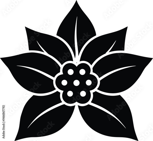 Blackberry Lily Flower Icon Silhouette Vector Illustration