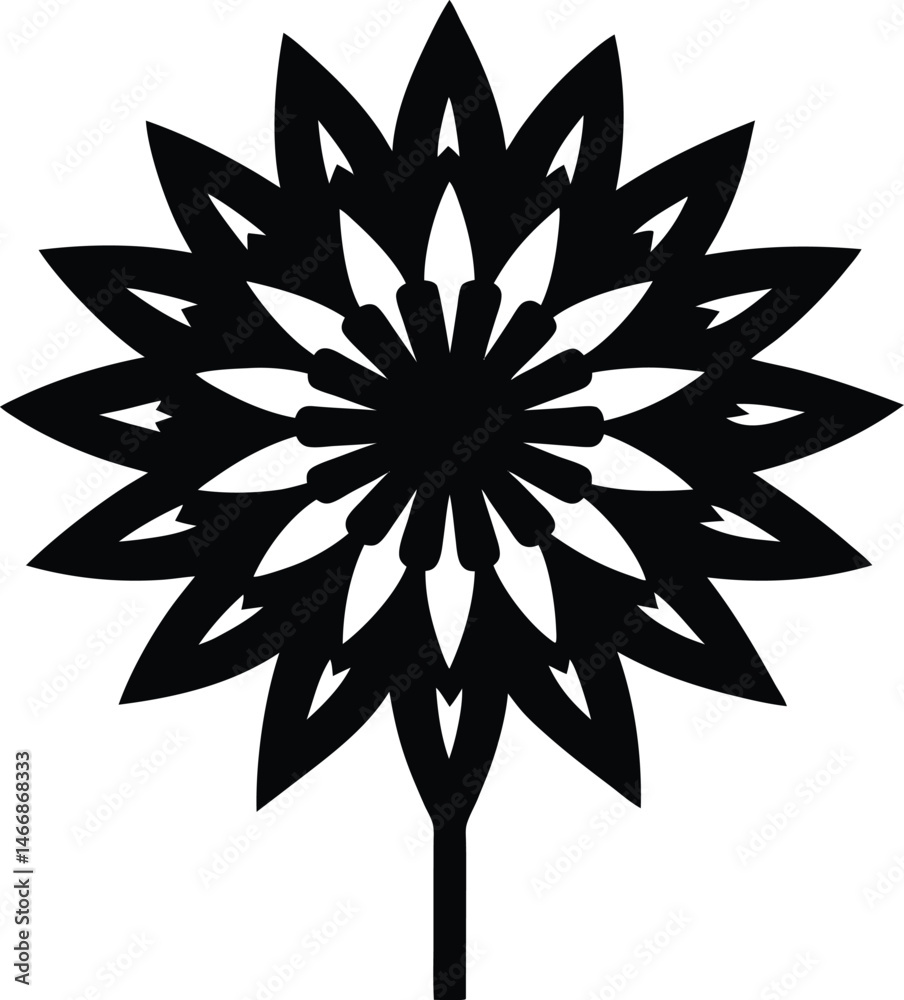 Obraz premium Blue Mistflower Icon Silhouette Vector Illustration