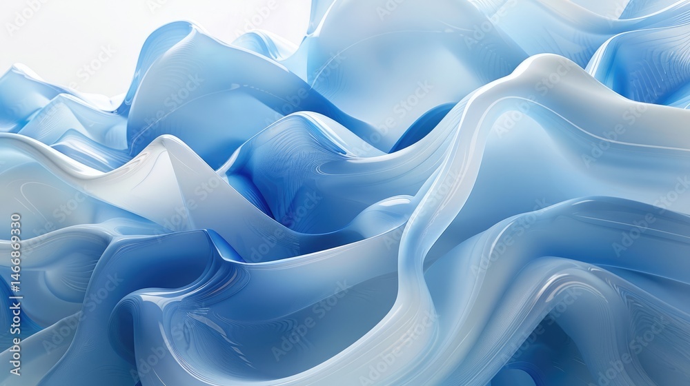 Obraz premium Abstract blue color wave flowing express the energetic ripple. Seamless texture of vividness curve swirling convey sense of harmony and wonderful scene perfect for effect and graphic design. AIG51.