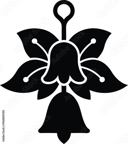 Canterbury Bells Flower Icon Silhouette Vector Illustration