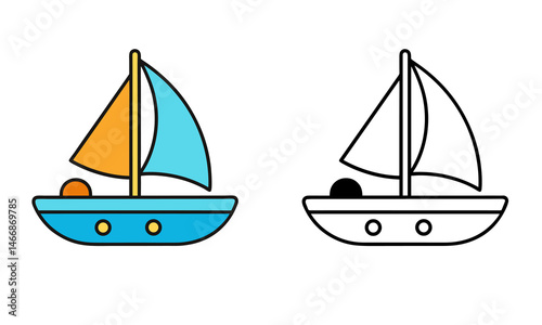 Sailboat Coloring Page | Fun & Easy Nautical Illustration for Kids