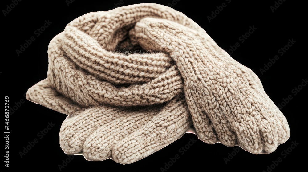Fototapeta premium Knitted scarf on black background