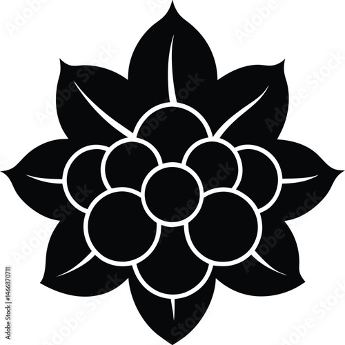 Cloudberry Flower Icon Silhouette Vector Illustration
