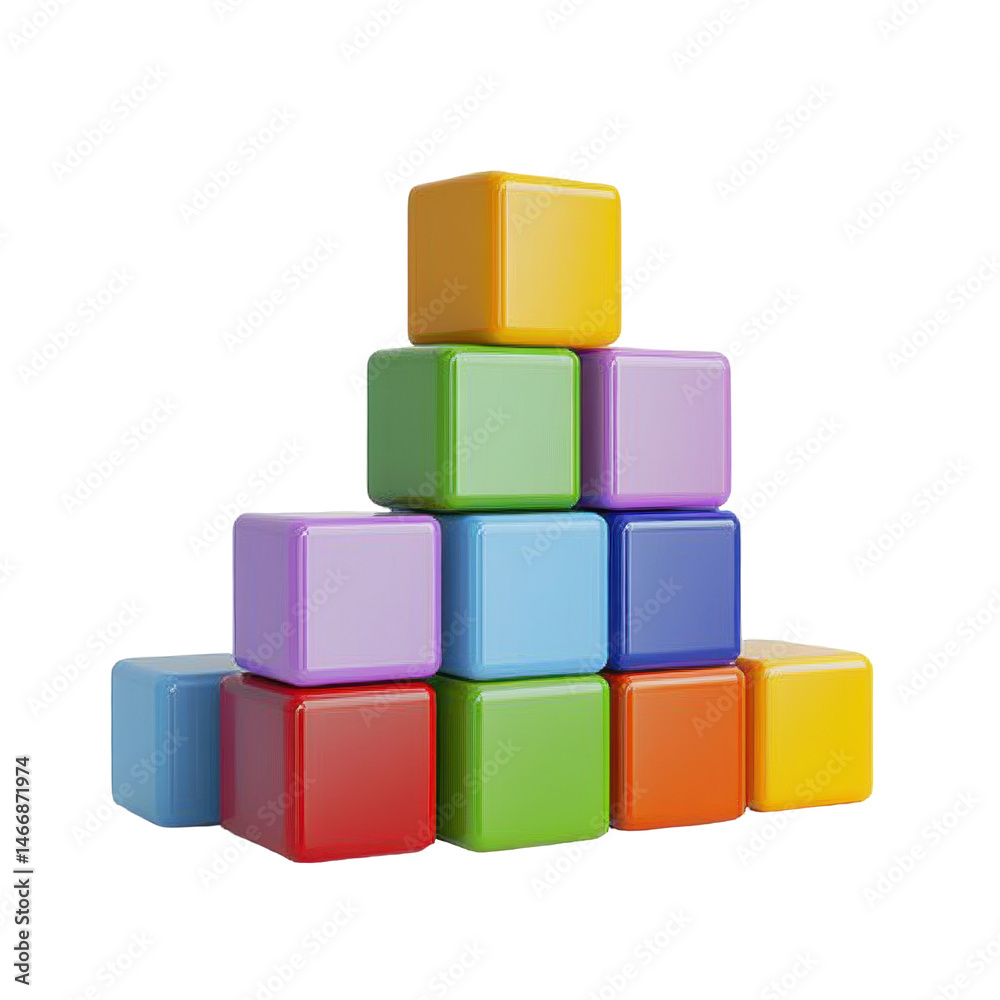Colorful Building Blocks Stacked in a Pyramid Shape, Ideal for Children's Play and Learning, Promoting Creativity and Motor Skills on transparent background Colorful Building Blocks Stacked in a Pyramid Shape, Ideal for Children's Play and Learning, Promoting Creativity and Motor Skills on transparent background