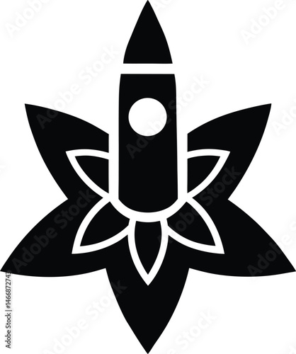 Dames Rocket Flower Icon Silhouette Vector Illustration