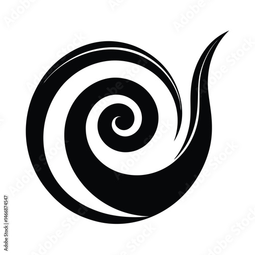 Maori Koru Spiral Vector Silhouette