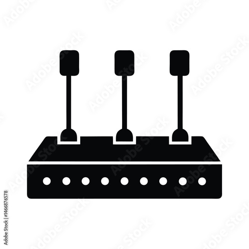 Network Hub Ports Vector Silhouette