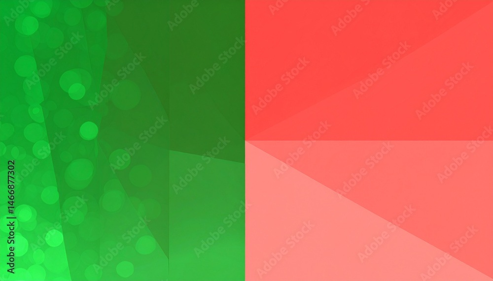 Fototapeta premium 緑と赤のカラフルな分割背景
