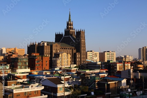Urban skyline of Suwon, Korea