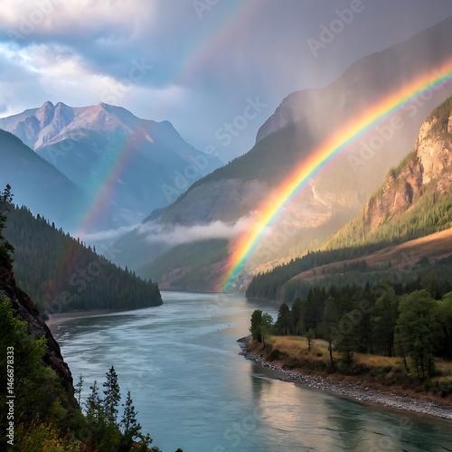 rainbow over the mountains