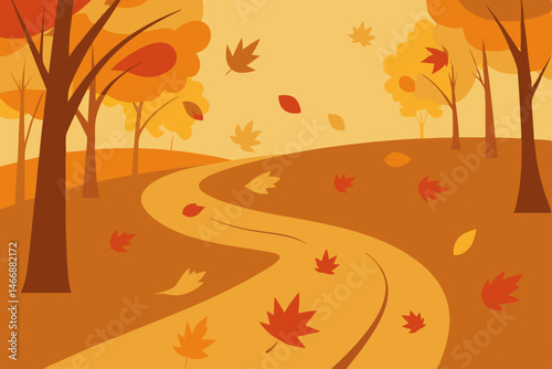 autumn leaves swirling along a forest trail 