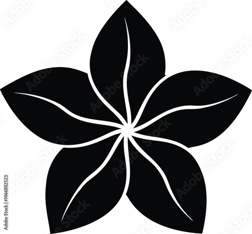 Plumbago Flower Icon Silhouette Vector Illustration