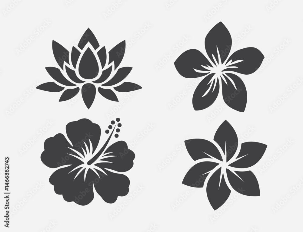 Obraz premium Black and white flower illustration