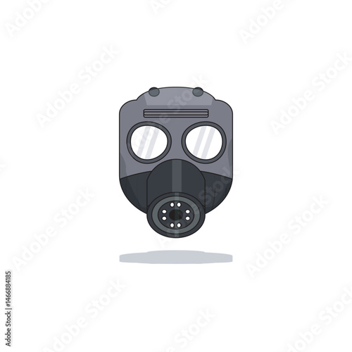 Vector gas mask illustration—ideal for safety training, emergency preparedness kits, hazardous environment signage, industrial PPE, and defense visuals.