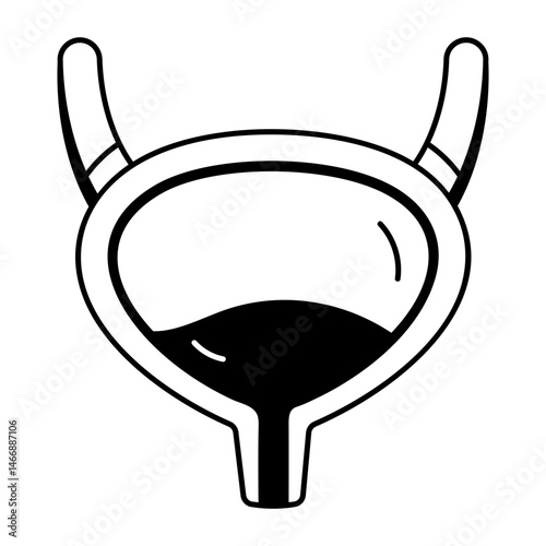 A hand drawn style icon depicting the bladder organ
