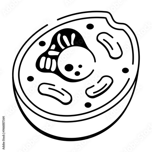A doodle style icon showing yeast cell organism
