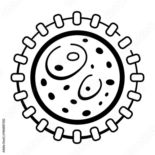 A doodle style icon showing reproductive cell 
