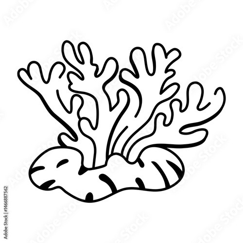 An icon of coral reef designed in hand drawn style
