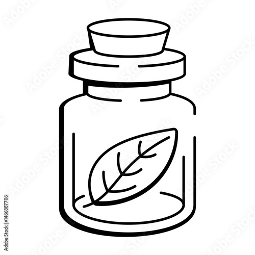 A doodle style icon showing a specimen jar design