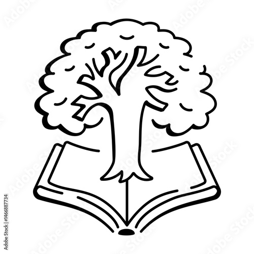 A sketchy style icon illustrating ecology study concept