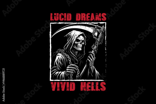 Dark art graphic tee design streetwear style modern scary tee design