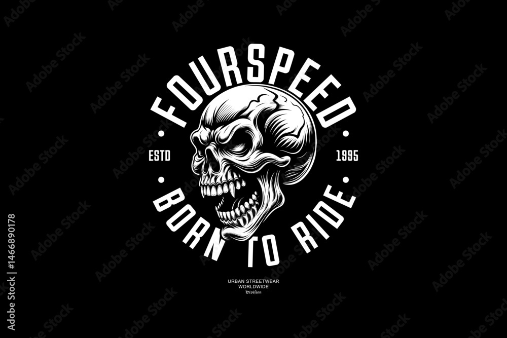 Fototapeta premium Dark art graphic tee design streetwear style modern scary tee design