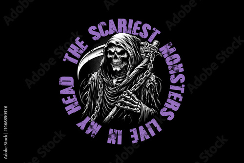 Dark art graphic tee design streetwear style modern scary tee design