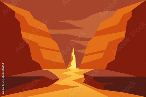 desert slot canyon with glowing sandstone walls  .svg