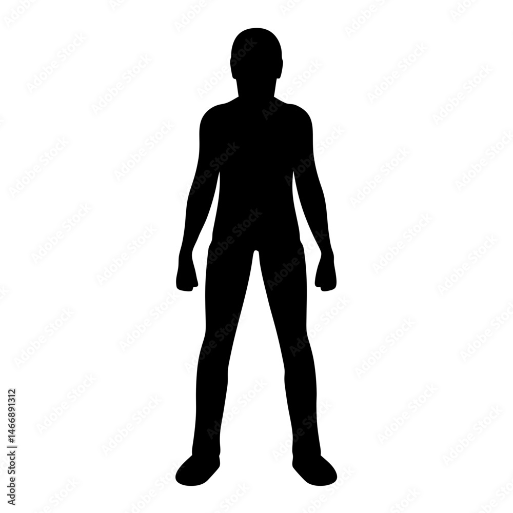 Full body silhouette of a man in a relaxed standing position Full body silhouette of a man in a relaxed standing position