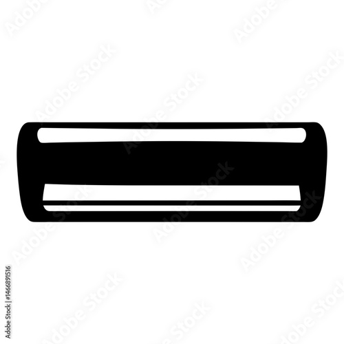 Silhouette of a modern, minimalist split air conditioner unit design element