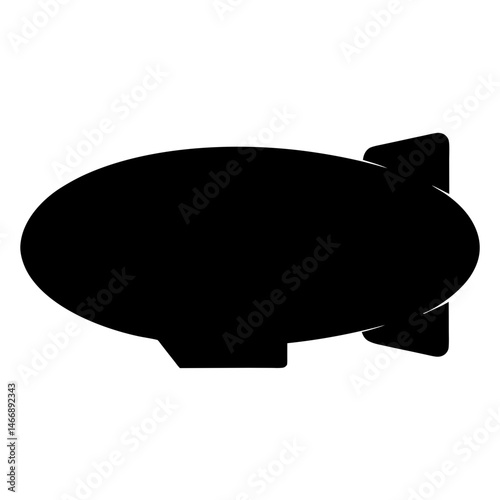 A silhouette of an Airship a dirigible or a blimp soaring skyward