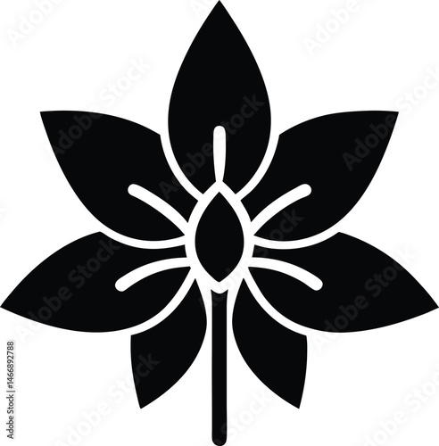 Yellow Archangel Flower Icon Silhouette Vector Illustration