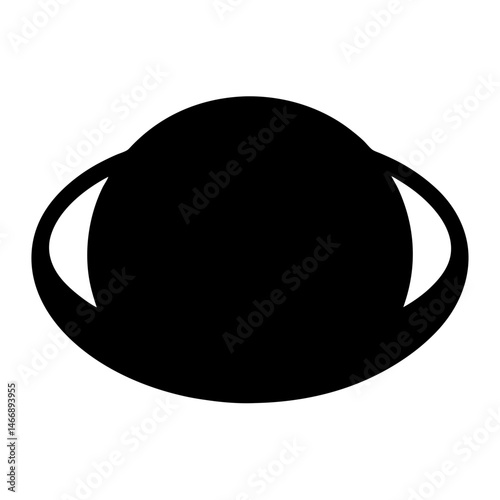 Silhouette of a Rounded Face Mask or Futuristic Visor on White Background