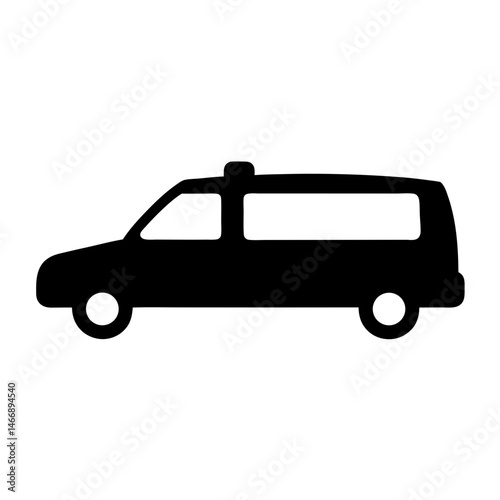 Silhouette of an emergency vehicle, likely an ambulance or first responder car