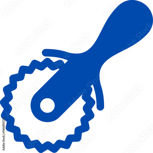 Vector illustration of a Pizza cutter. Pizza cutter roller